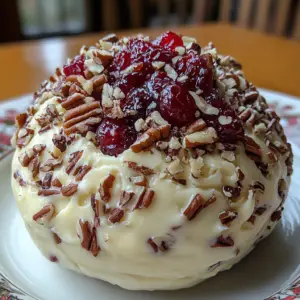 holiday cheese ball, cranberry pecan appetizer, festive cheese ball, Christmas cheese ball, cranberry cream cheese ball, party cheese ball