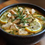 avgolemono soup, lemon chicken soup Greek style, Mediterranean lemon soup, creamy chicken soup, Greek comfort soup