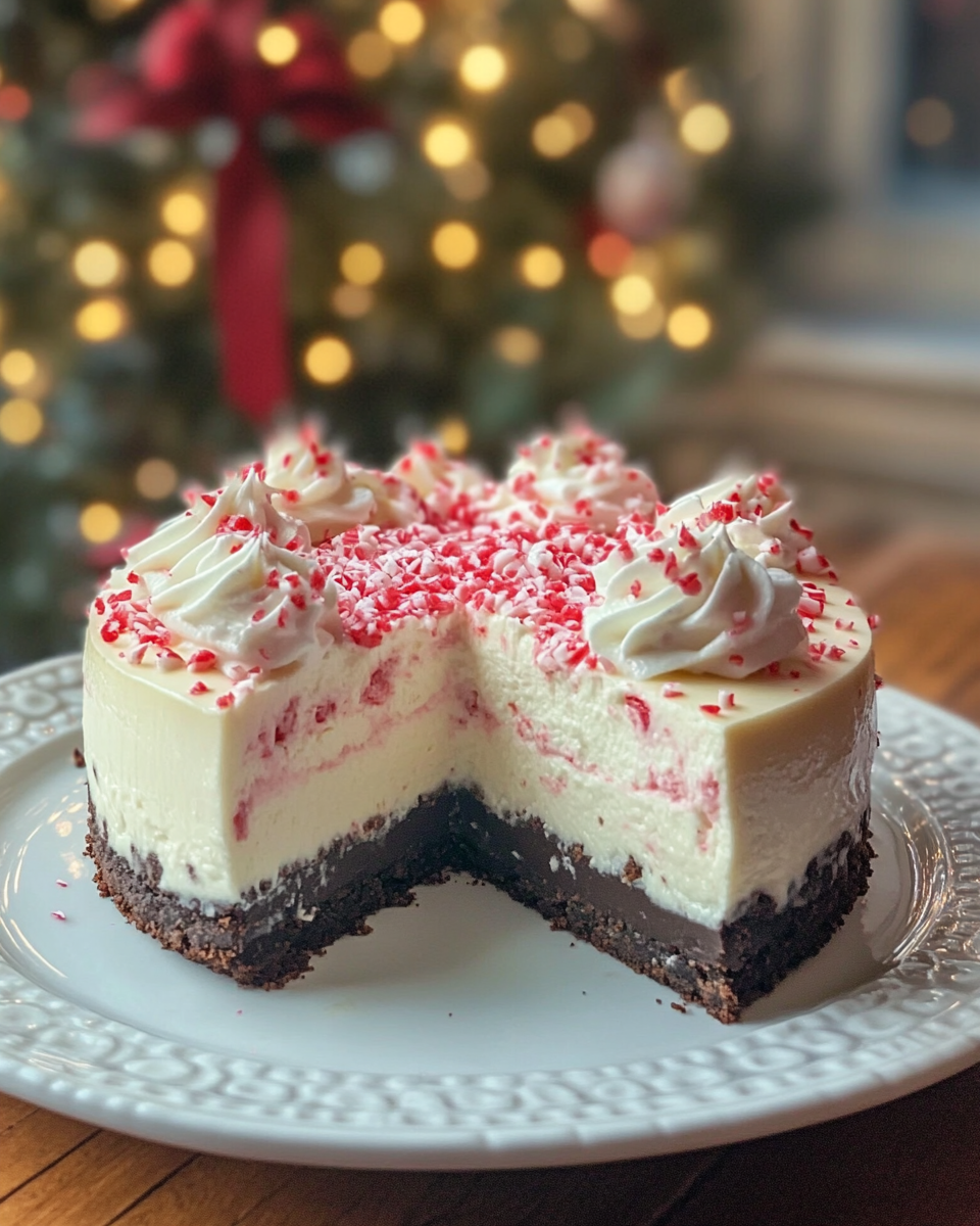 peppermint cheesecake recipe, no-bake mint cheesecake, holiday cheesecake ideas, no-bake desserts, candy cane cheesecake, easy cheesecake recipe