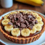 banana chocolate tart, creamy banana tart, easy chocolate tart, banana dessert tart, chocolate ganache banana tart, no-bake chocolate tart