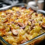 Southern cabbage casserole, creamy cabbage bake, cheesy cabbage casserole, traditional vegetable casserole, hearty cabbage side dish, baked cabbage recipe, crunchy casserole topping