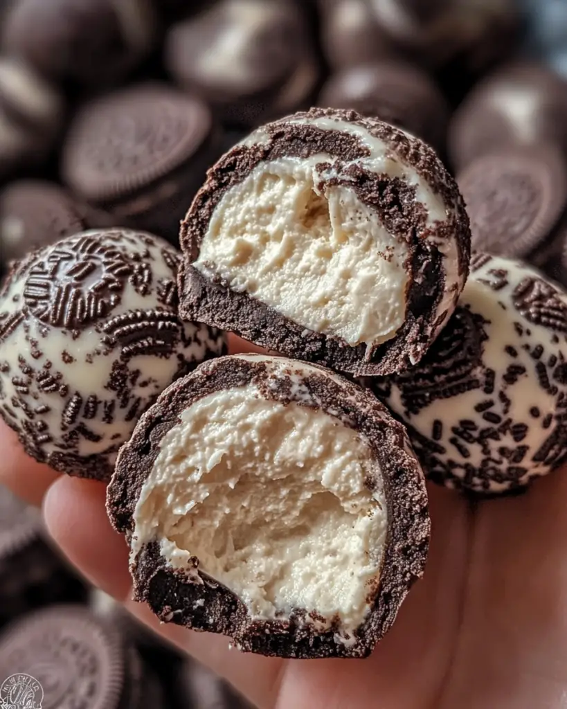 no-bake Oreo truffles, Oreo cream cheese balls, chocolate-covered truffles, easy cheesecake bites, Oreo dessert truffles, creamy Oreo balls