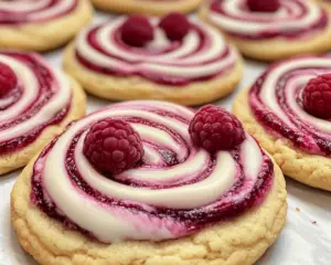 raspberry pinwheel cookies, swirl jam cookies, fruity holiday cookies, raspberry dessert cookies, raspberry-filled cookies