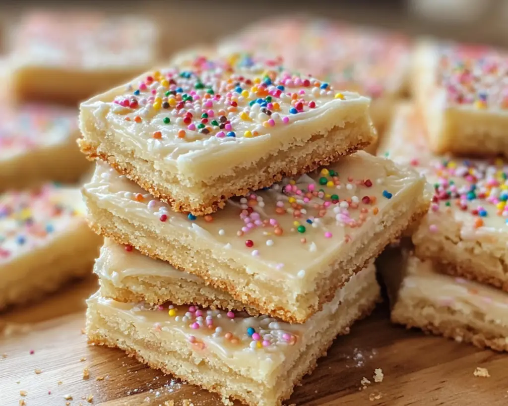 easy sugar cookie bars, frosted cookie bars, chewy cookie dessert, best sugar cookie recipe, holiday sugar cookie bars, buttercream frosted cookie bars, quick dessert bars