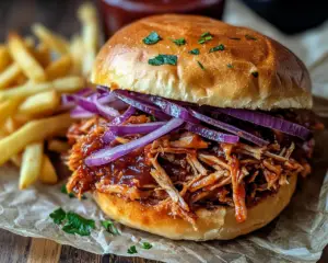 BBQ pulled pork recipe, easy pulled pork, slow cooker pulled pork, 3-ingredient BBQ pork, crockpot BBQ pulled pork, shredded pork recipe