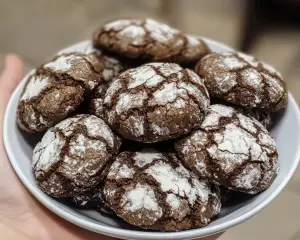 chocolate crackle cookies, holiday crinkle cookies, cocoa crinkle cookies, festive chocolate cookies, easy crinkle cookie recipe