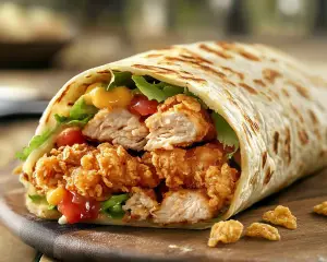 southwestern chicken wrap, crunchy chicken tortilla, chicken wrap recipe, southwestern wrap recipe, crispy chicken wrap, quick chicken meal