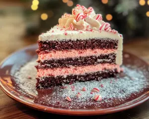 Christmas peppermint cake, festive holiday dessert, peppermint layer cake, candy cane cake, peppermint frosting recipe, holiday cake ideas, Christmas cake recipe