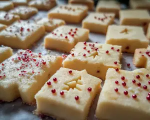 Holiday shortbread recipe, Christmas cookie recipe, easy shortbread cookies, festive cookie ideas, simple holiday baking, butter cookies for Christmas