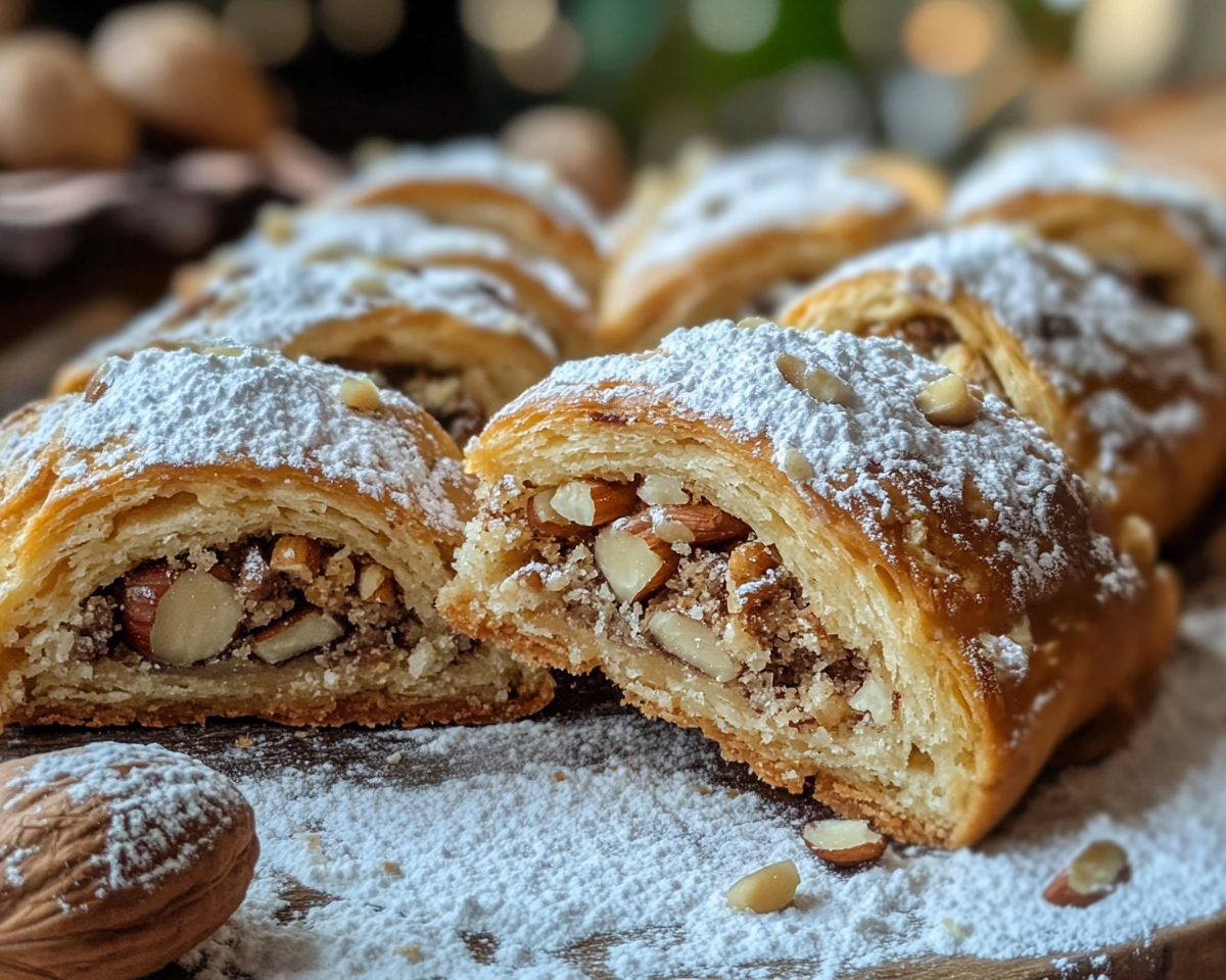 Italian walnut cookies, nut roll pastry recipe, holiday nut roll cookies, Italian Christmas cookies, traditional Italian dessert cookies