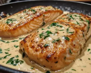 salmon Florentine recipe, creamy spinach sauce for salmon, gourmet salmon dinner, pan-seared fish with sauce, easy Florentine salmon recipe