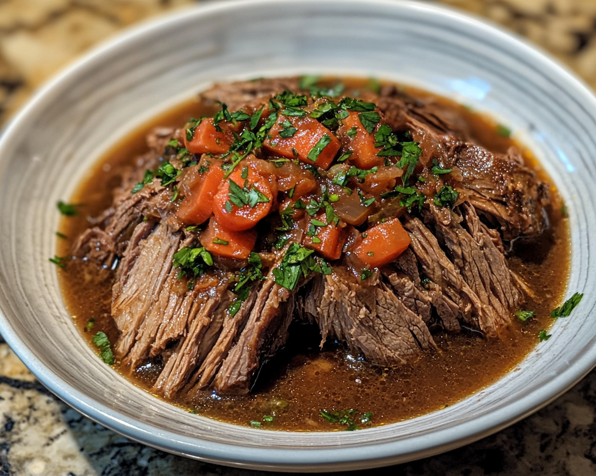 slow cooker pot roast, tangy pot roast recipe, chuck roast with ranch, pepperoncini pot roast, easy pot roast recipe