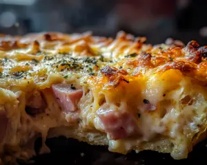 Ham and cheese casserole, Creamy ham casserole, Leftover ham casserole recipe, Cheesy baked ham dish, Ham pasta bake