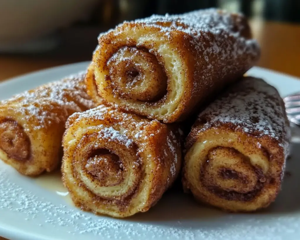 cinnamon roll breakfast idea, French toast roll-ups, sweet breakfast recipes, cinnamon sugar roll-ups, French toast with cinnamon