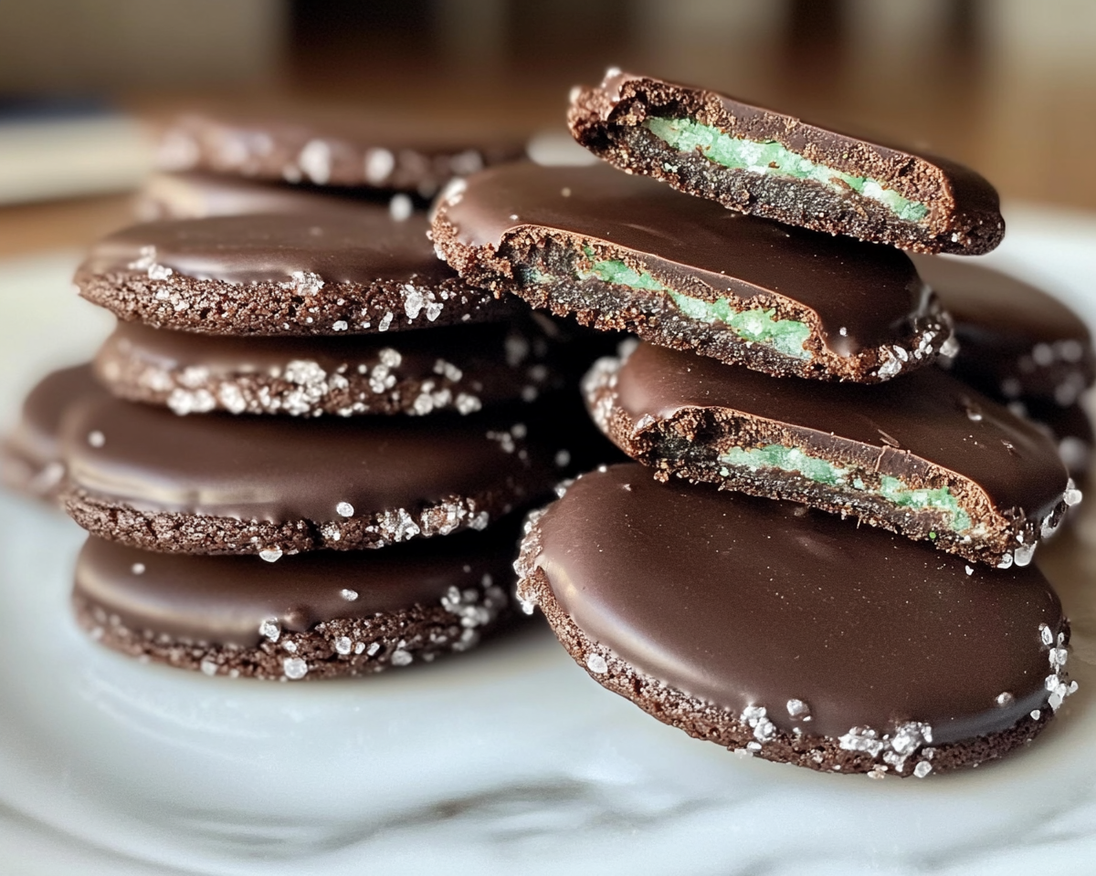 Mint chocolate cookies, Peppermint chocolate cookies, Chocolate mint dessert, Holiday chocolate cookies, Minty chocolate treats