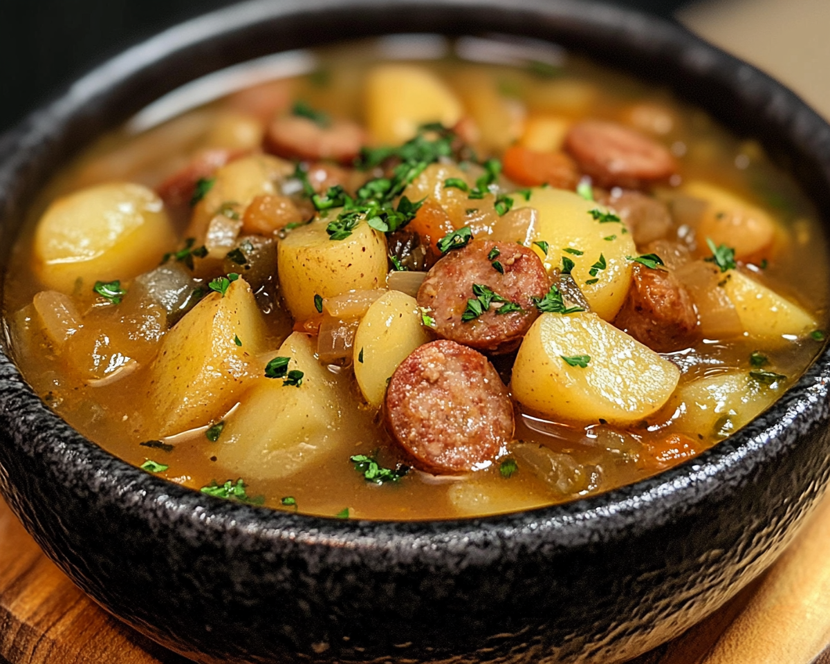 Sausage potato soup, Creamy potato soup with sausage, Hearty sausage soup recipe, Easy potato soup, One-pot sausage soup