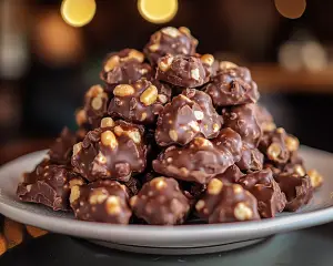 peanut clusters recipe, chocolate nut clusters, easy peanut candy, no-bake chocolate treats, salted peanut clusters, holiday candy recipes