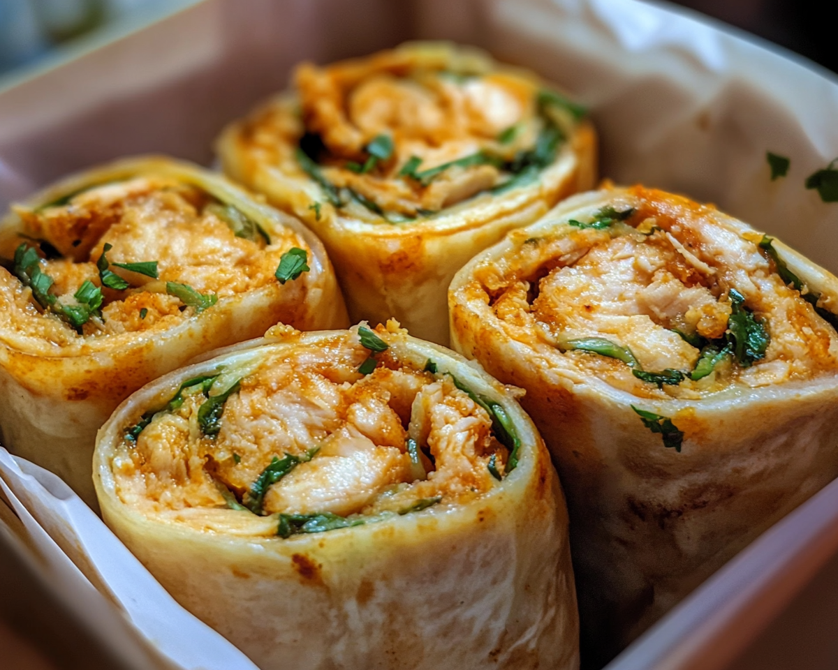 buffalo chicken roll-ups, chicken tortilla pinwheels, spicy chicken appetizers, party pinwheel snacks, easy buffalo chicken recipes