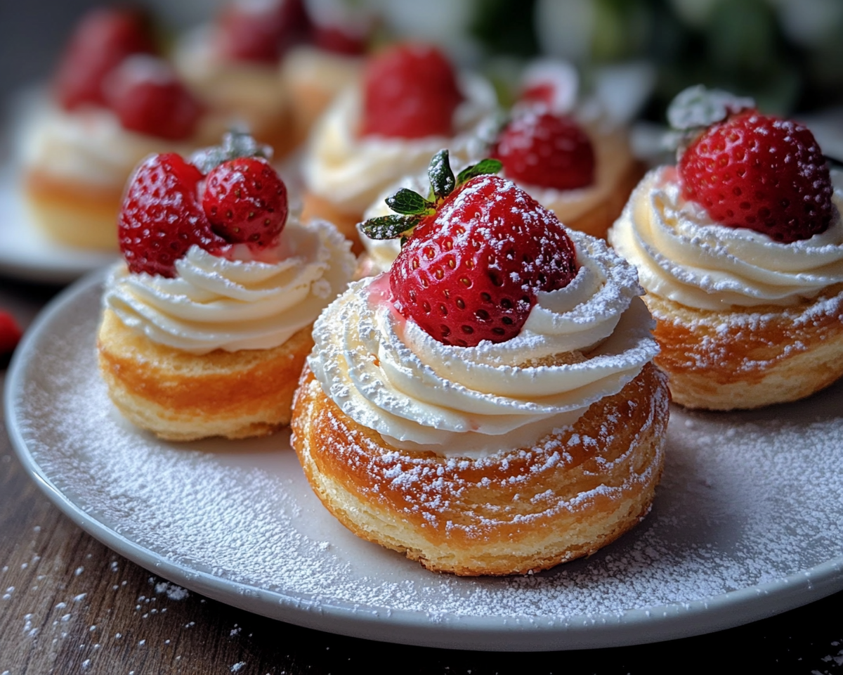 Strawberry cream dessert, strawberry roll recipe, easy strawberry dessert, strawberries and cream recipe, cream-filled rolls