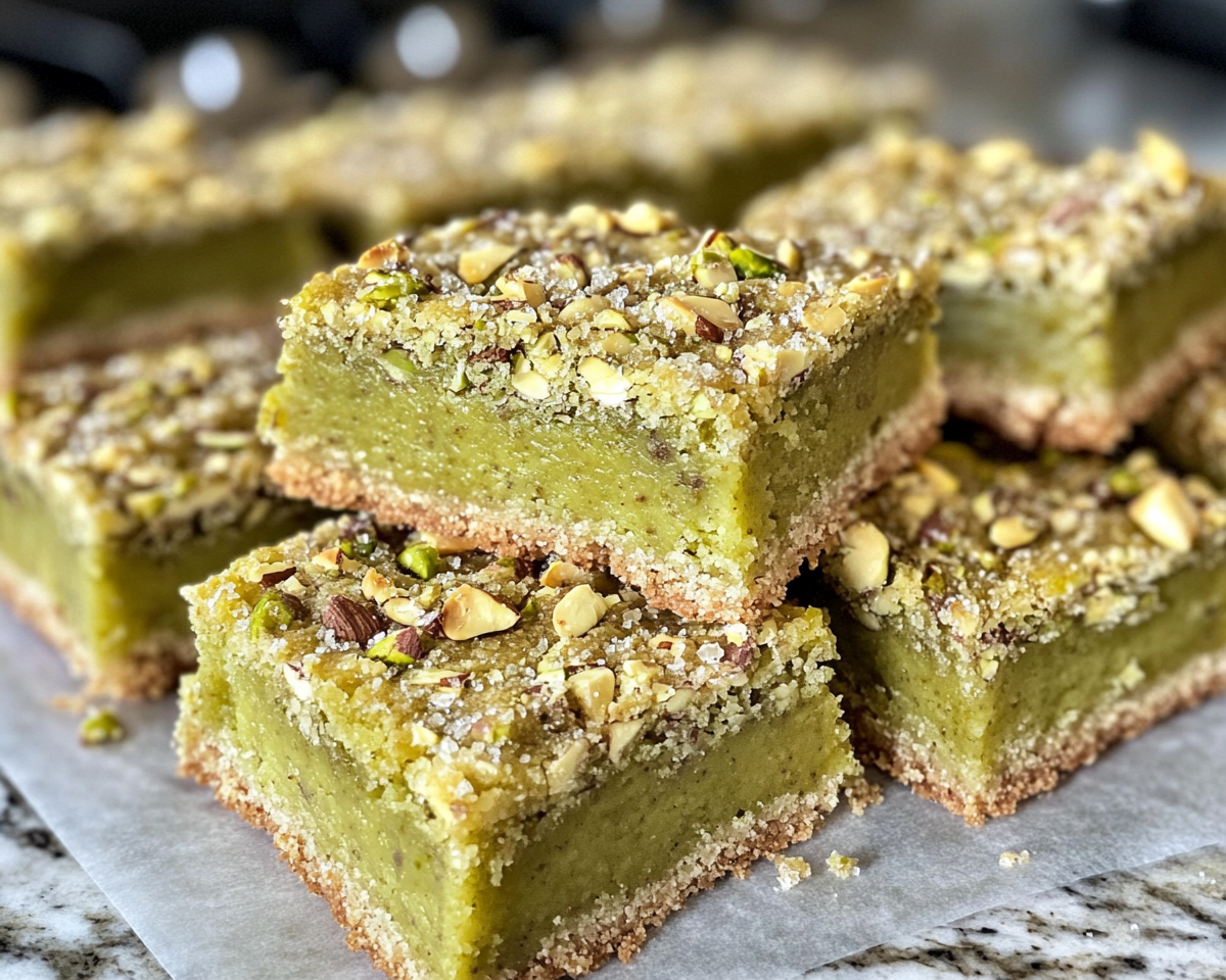 pistachio dessert bars, sugar cookie bars, pistachio pudding recipes, nutty cookie bars, soft pistachio bars, easy cookie bar recipes