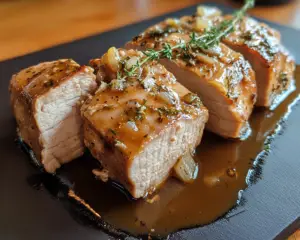 maple mustard pork tenderloin, slow-cooked pork recipe, pork tenderloin with maple glaze, Dijon mustard pork roast, easy slow cooker pork dinner