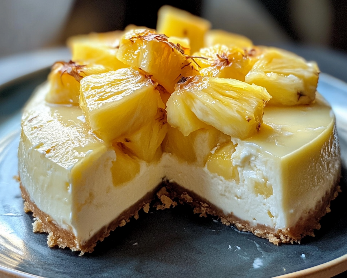 pineapple mousse cheesecake, no-bake cheesecake recipe, tropical no-bake dessert, pineapple cream cheesecake, easy pineapple dessert, summer mousse cake