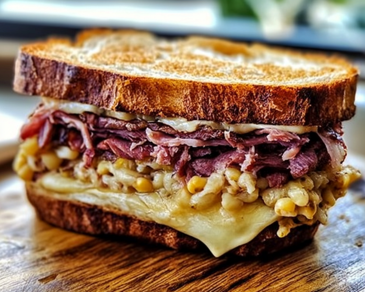 Reuben sandwich recipe, corned beef Reuben, classic deli sandwich, sauerkraut and Swiss cheese sandwich, rye bread Reuben, deli-style sandwich recipe