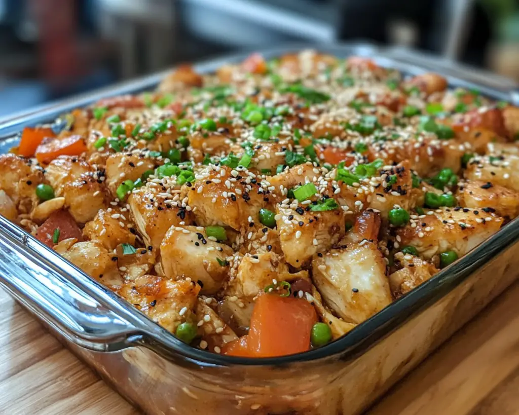 Teriyaki casserole, chicken teriyaki bake, easy teriyaki casserole, chicken and rice casserole, baked teriyaki dish, healthy teriyaki recipe