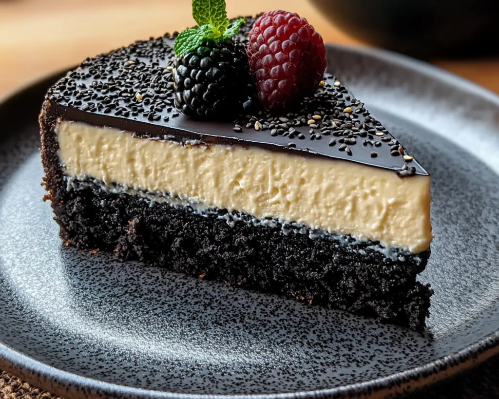 black sesame cheesecake, sesame dessert recipe, Asian-inspired cheesecake, nutty cheesecake recipe, sesame paste cheesecake