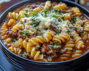 beef macaroni soup, cheesy hamburger soup, ground beef pasta soup, creamy beef and noodle soup, pasta and cheese soup with beef