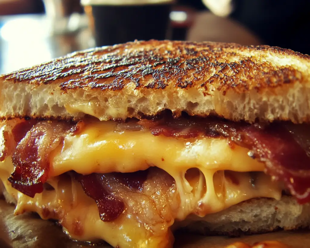 grilled cheese with bacon, cheesy bacon sandwich, crispy bacon grilled cheese, gourmet grilled cheese, classic bacon sandwich, bacon cheddar grilled cheese