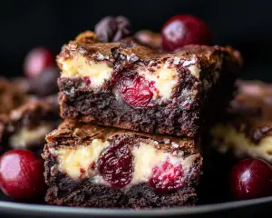 cheesecake brownies with cherry swirl, cherry chocolate brownies, layered cheesecake brownies, cherry pie brownies, cherry swirl brownies