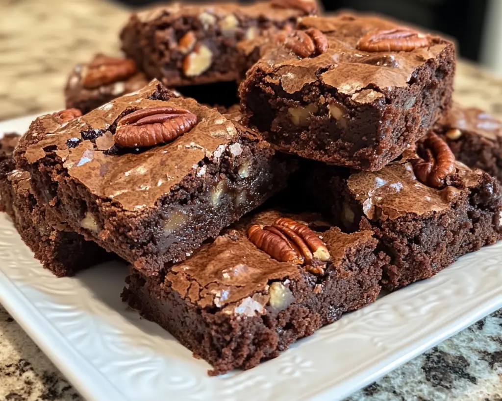 brownies with praline topping, chocolate pecan praline bars, Southern-style brownies, fudgy praline brownies, pecan dessert recipe