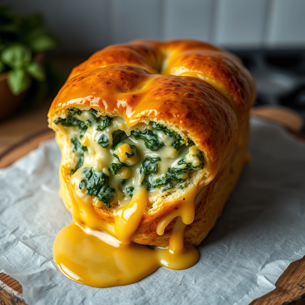 best-cheesy-spinach-stuffed-bread