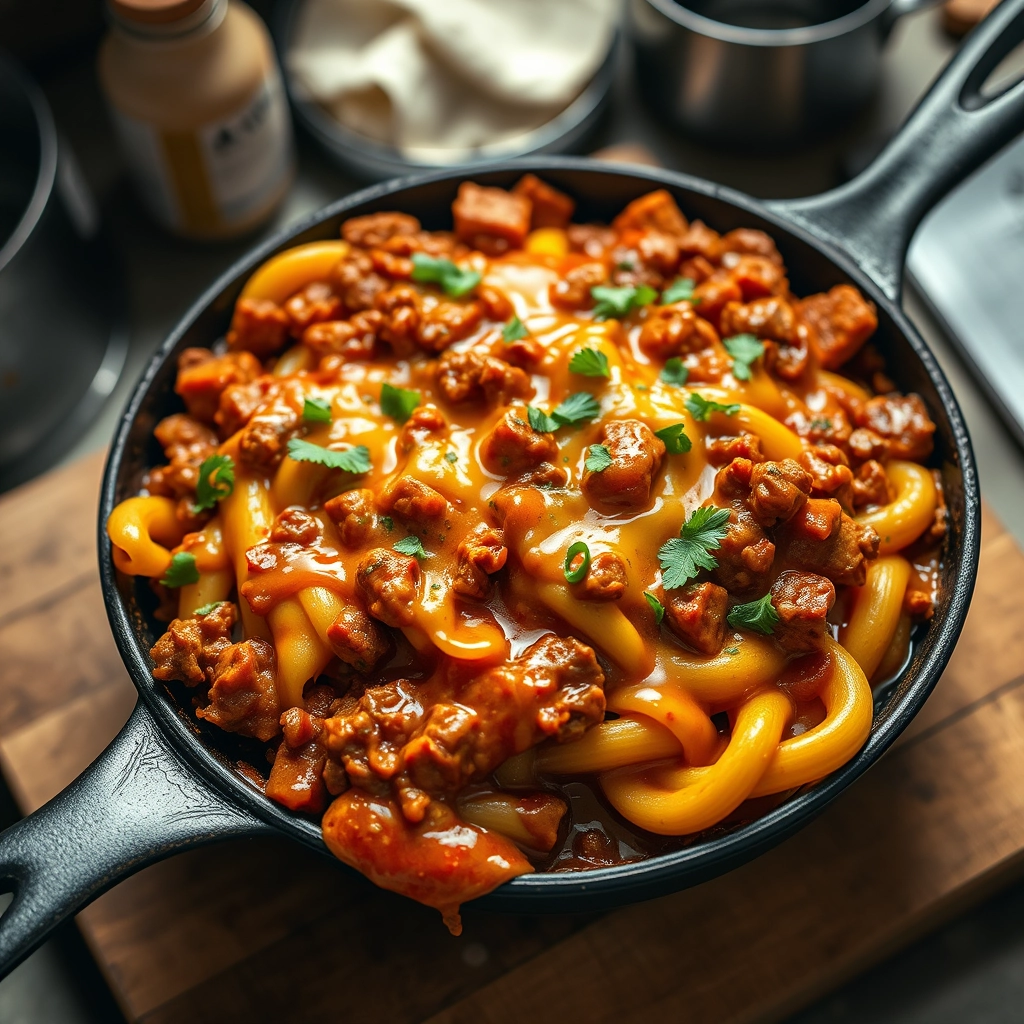 cheesy-ground-beef-pasta-skillet