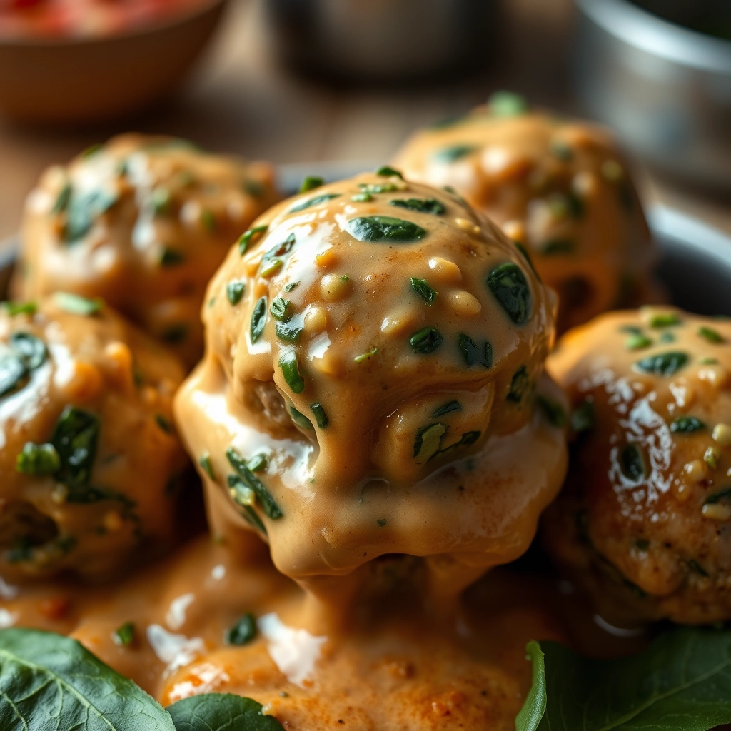 creamy-spinach-turkey-meatballs