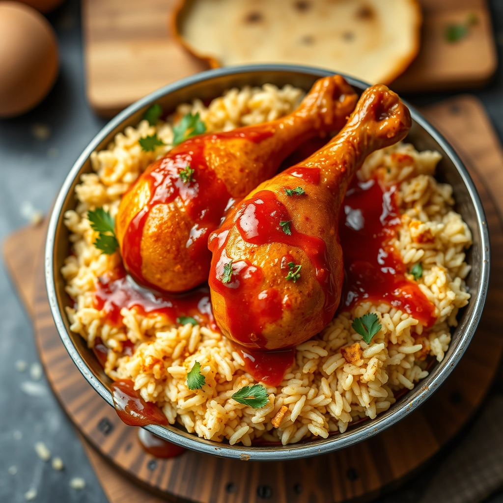 easy-baked-chicken-legs-rice
