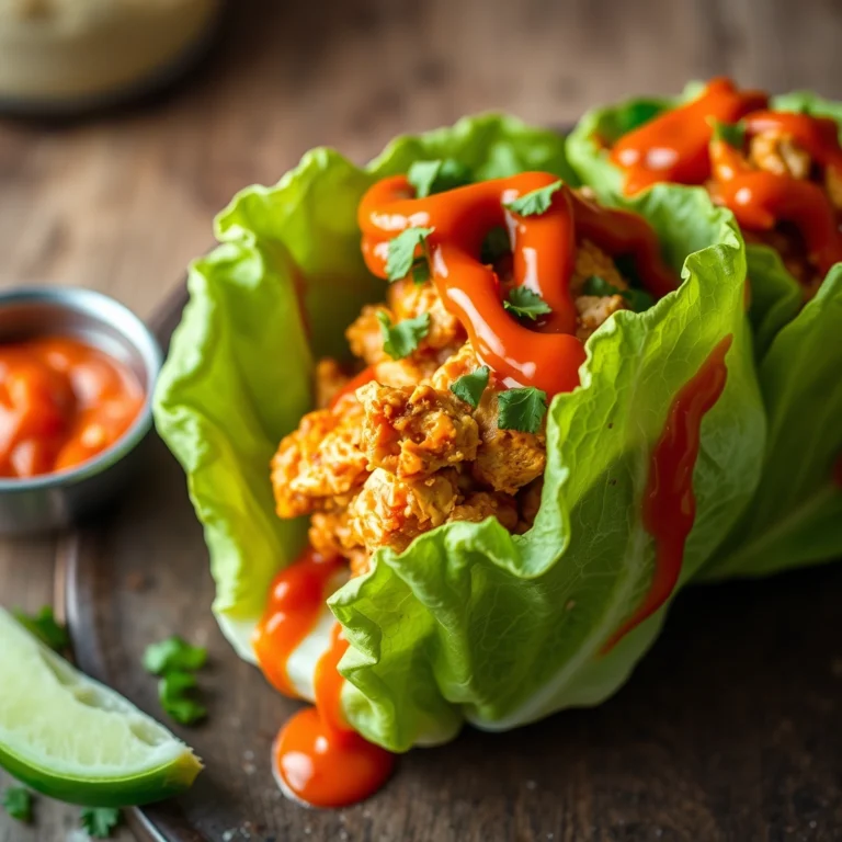 easy-buffalo-chicken-lettuce-wraps