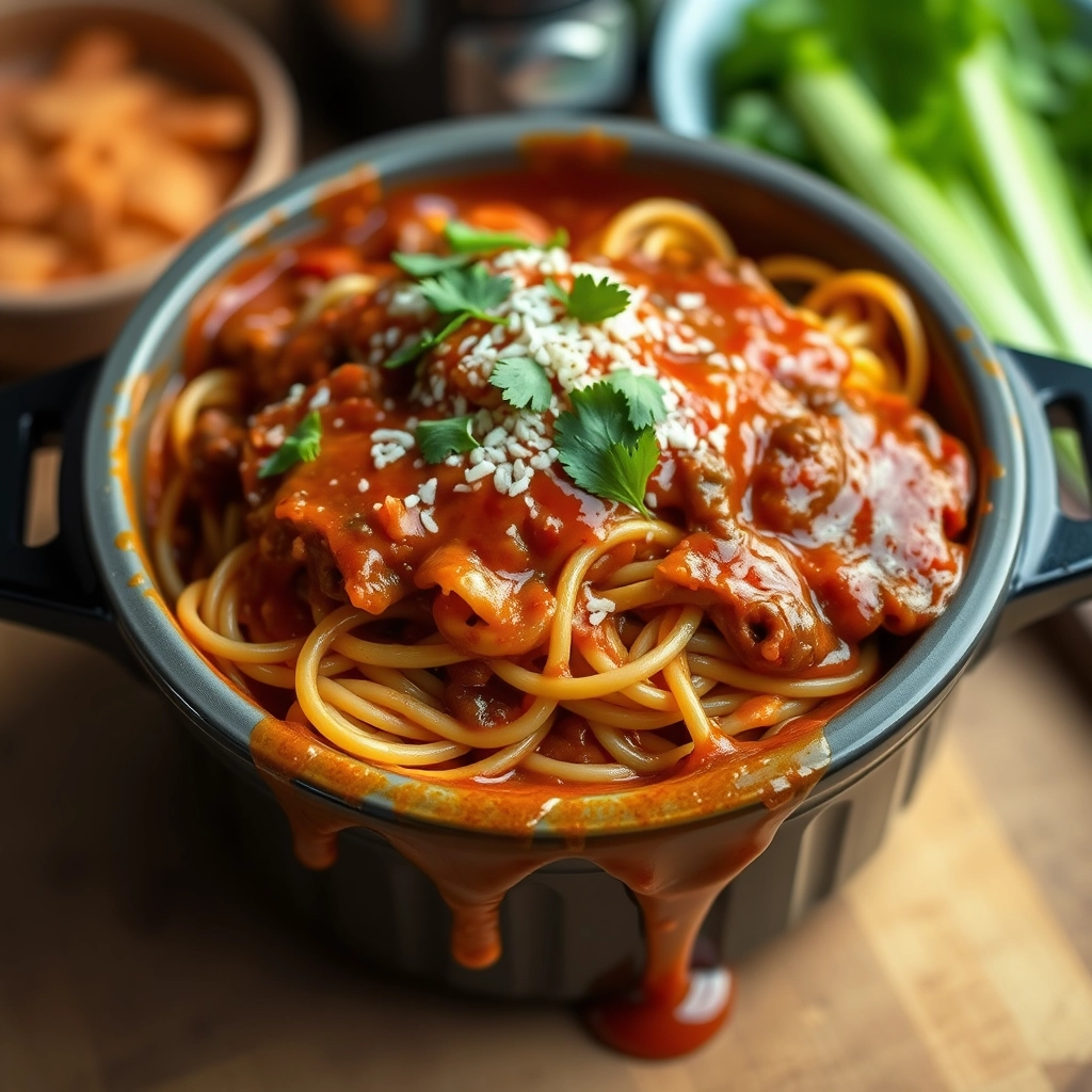 easy-crockpot-taco-spaghetti-dinner