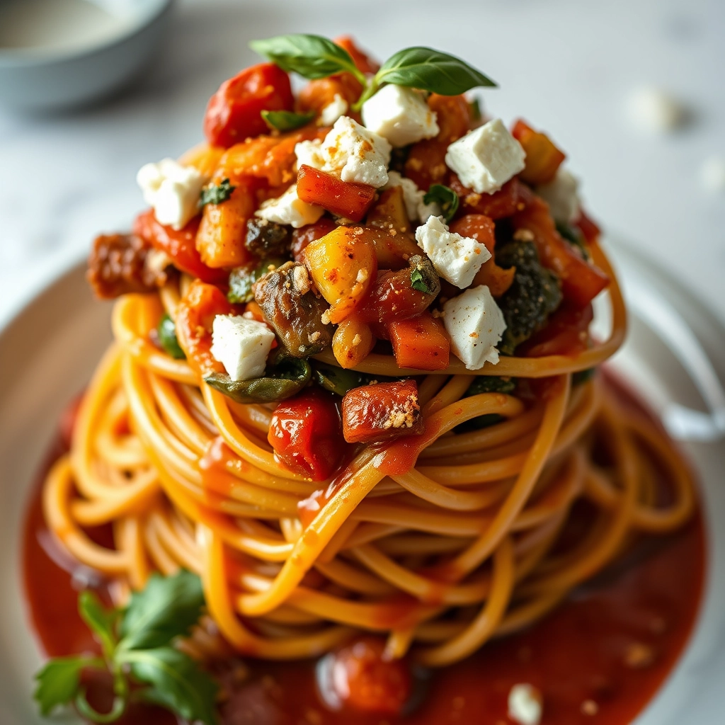 easy-roasted-veggie-pasta-feta