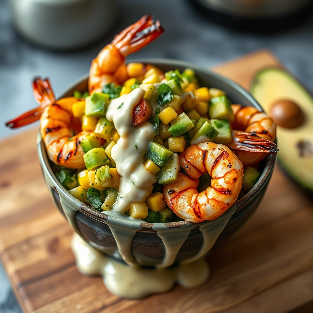 grilled-shrimp-bowl-avocado-corn