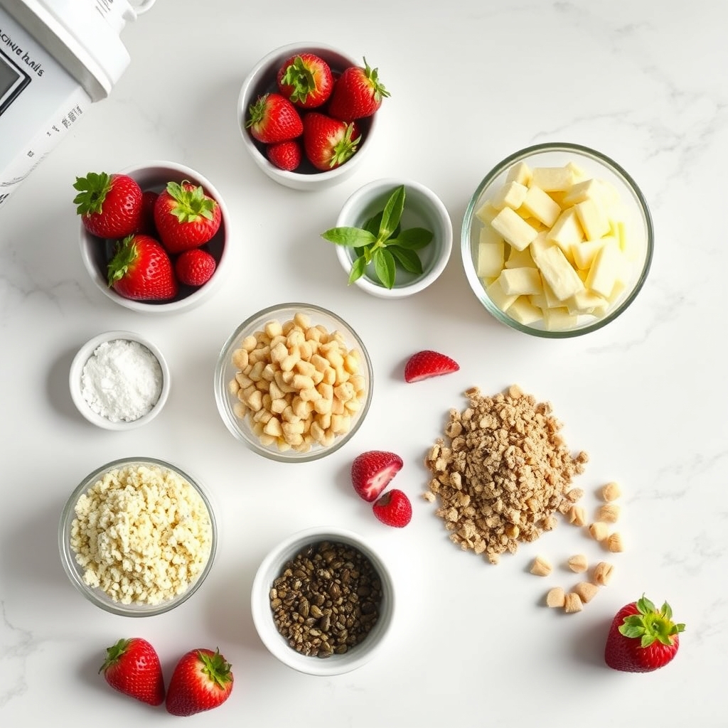 Healthy Strawberry Shortcake Protein Jars ingredients