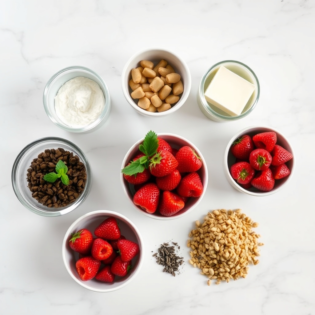 Keto Strawberry Crumble in a Jar ingredients
