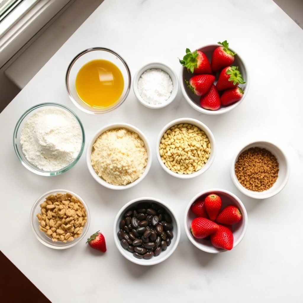 Keto Strawberry Shortcake Bars with Almond Flour ingredients