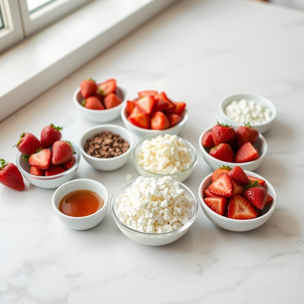 Low Carb Strawberry Angel Cake Cups ingredients