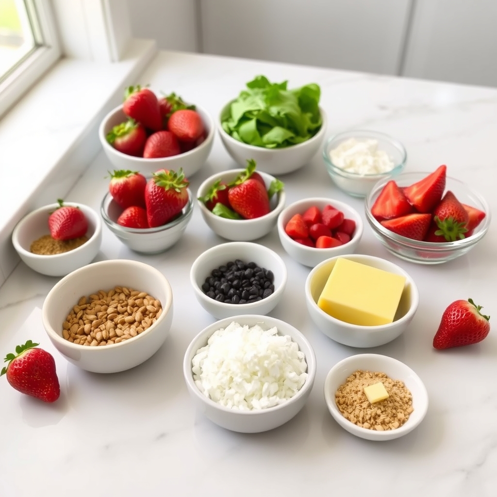 Low Carb Strawberry Icebox Cake Cups ingredients