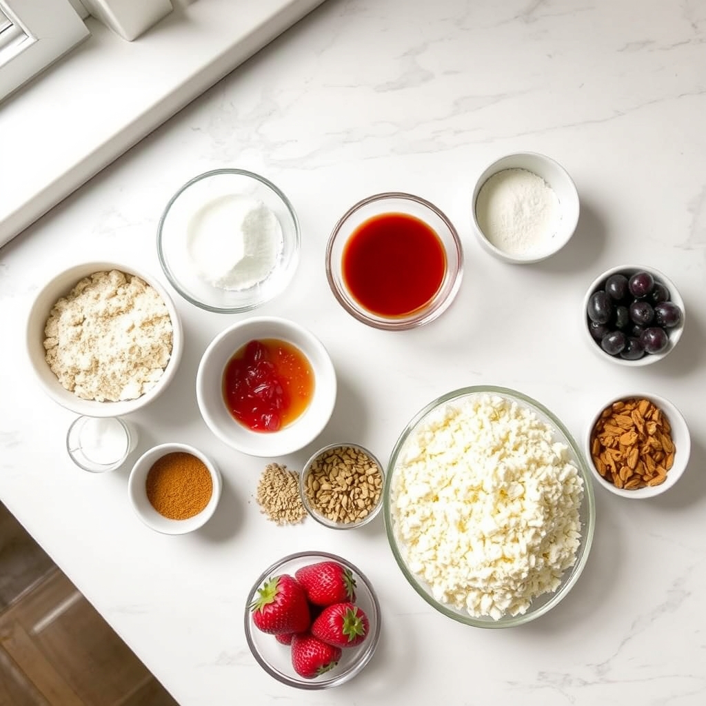 No Bake Keto Strawberry Shortcake Bars ingredients