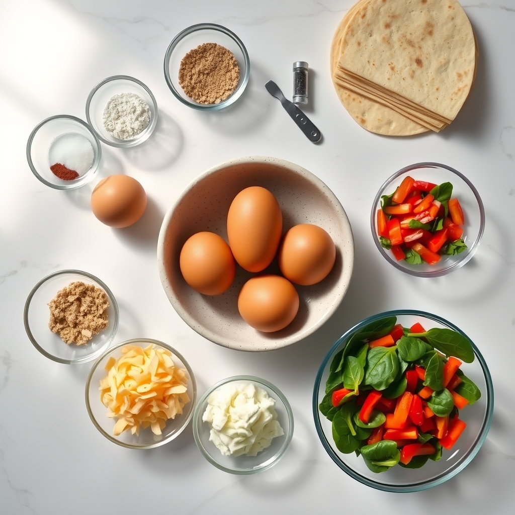 Tortilla Quiche ingredients