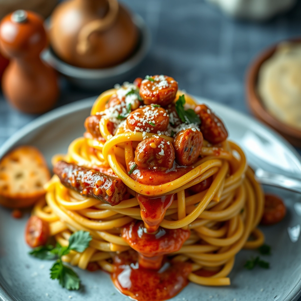 easy-garlic-butter-sausage-pasta