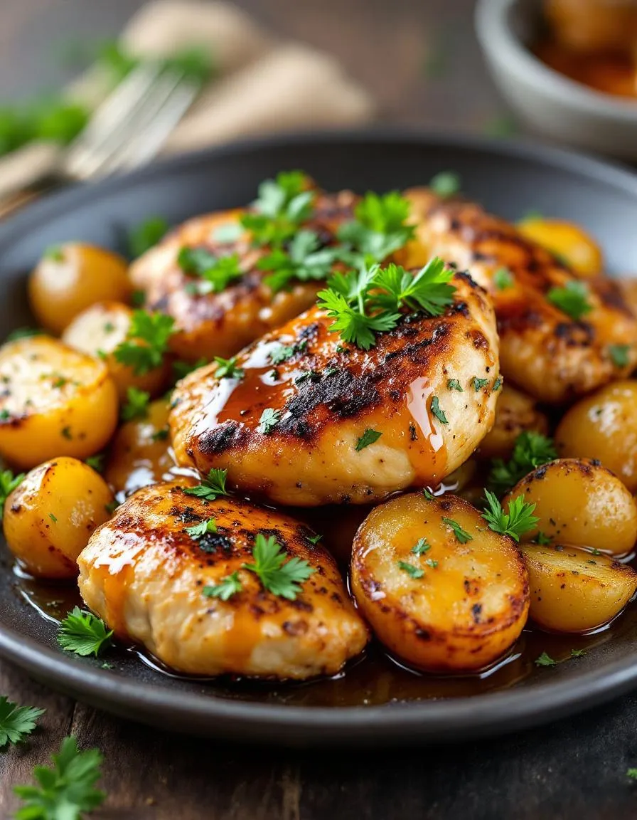 easy-honey-garlic-chicken-potatoes